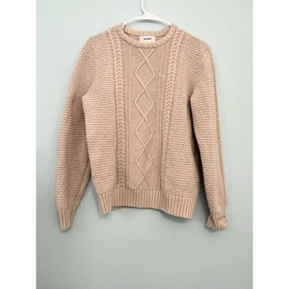 Knitted Cardigan Sweater beige cabincore fishermancore women & men Size M. - Image 6