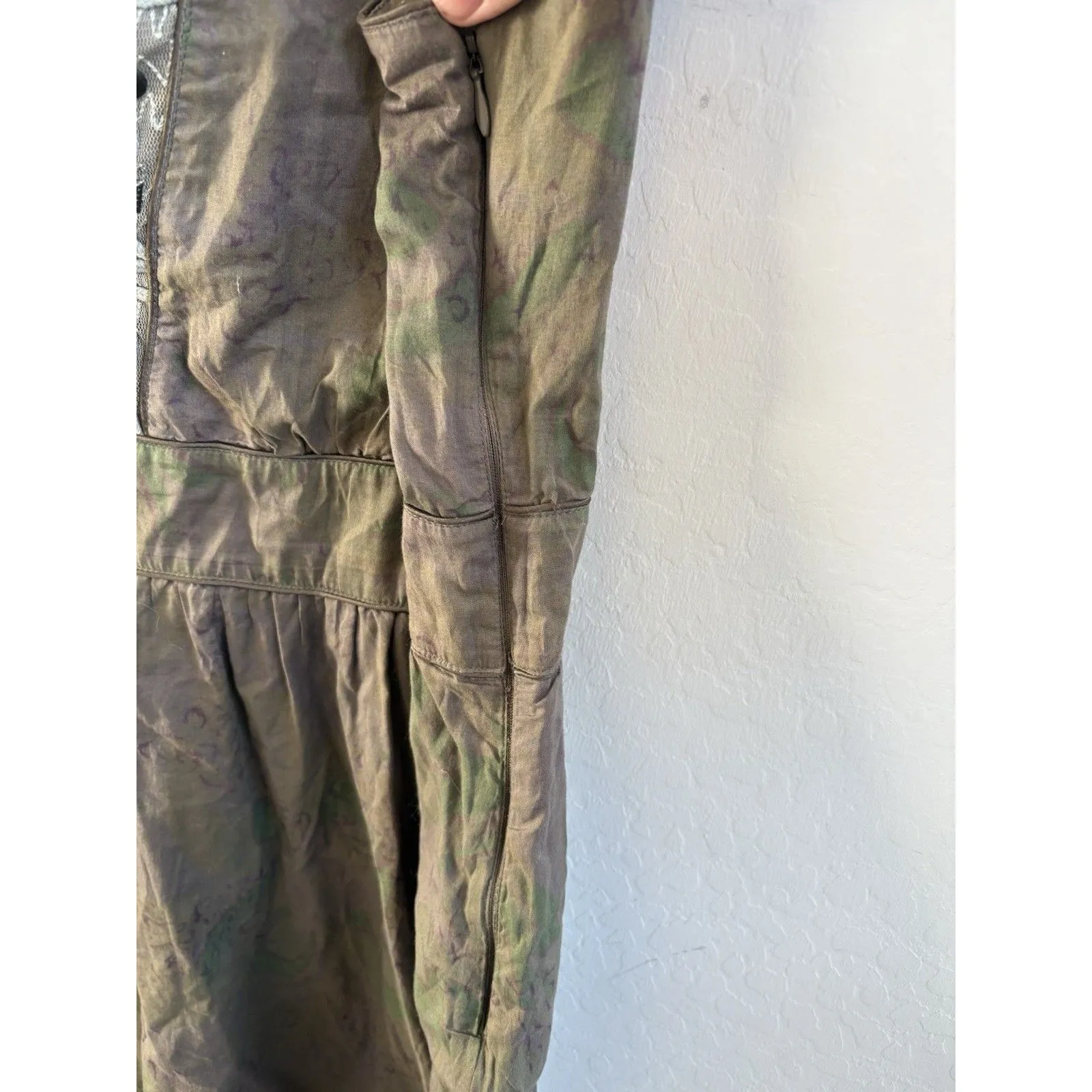 Free People Grey A-Line Dress Criss-Cross Back Size 12 - Image 6