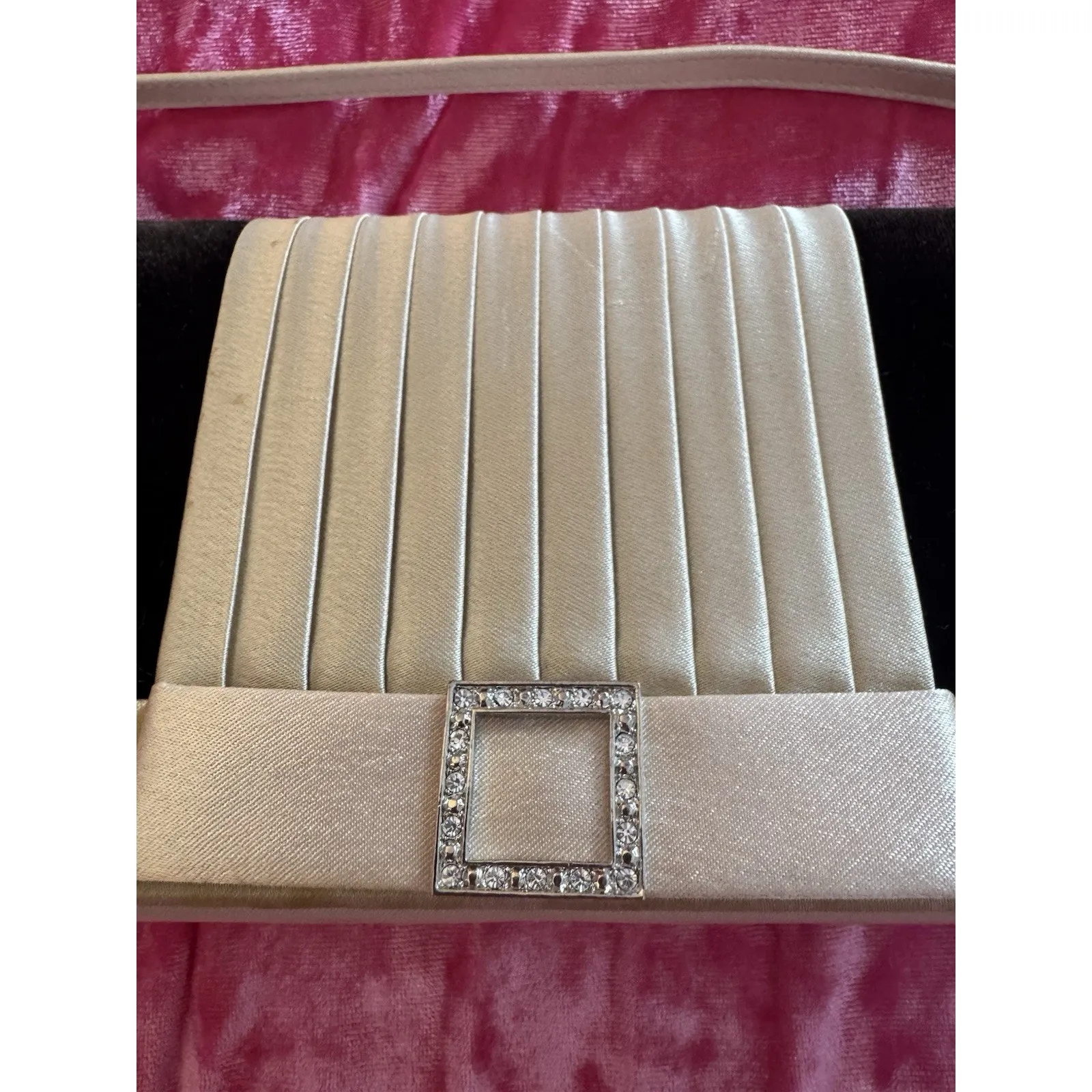 NWT Icing Clutch Bag Tan Beige Brown Velvet Satin Formal HoCo Wedding Formal - Image 3