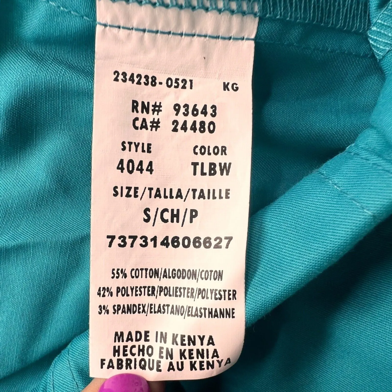 Cherokee Scrub Pants Womens S Teal Blue Core Stretch Cargo Medical Workwear NEW - Image 13