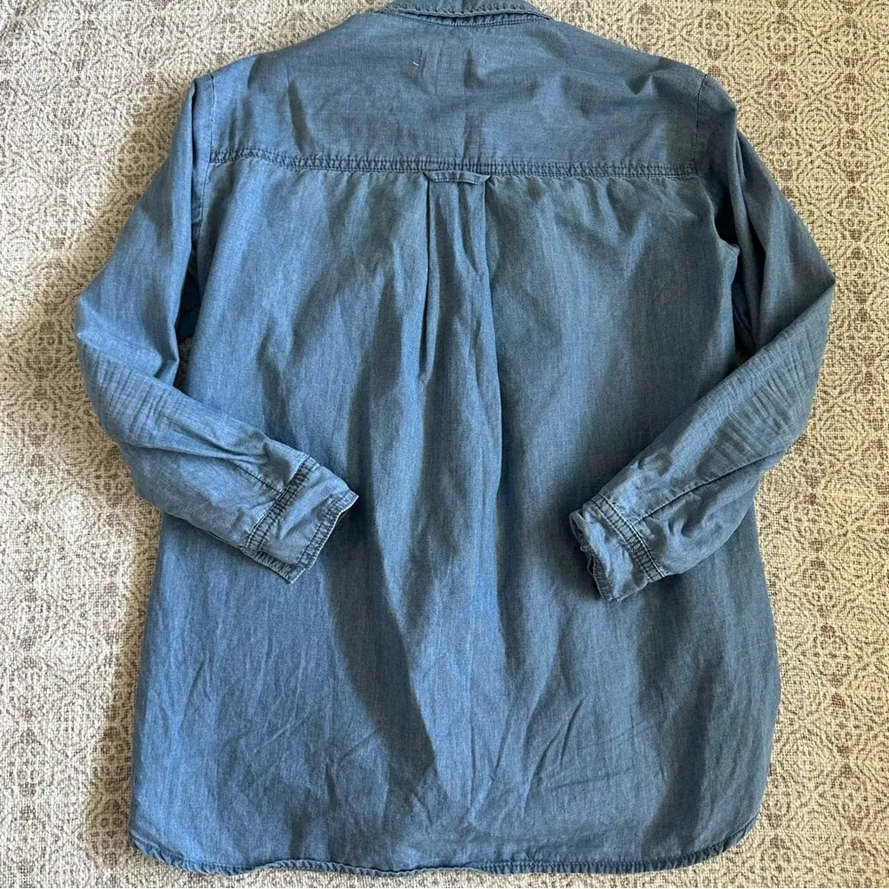 Pilcro Juni Ruffled Denim Button Down Shirt - Image 6