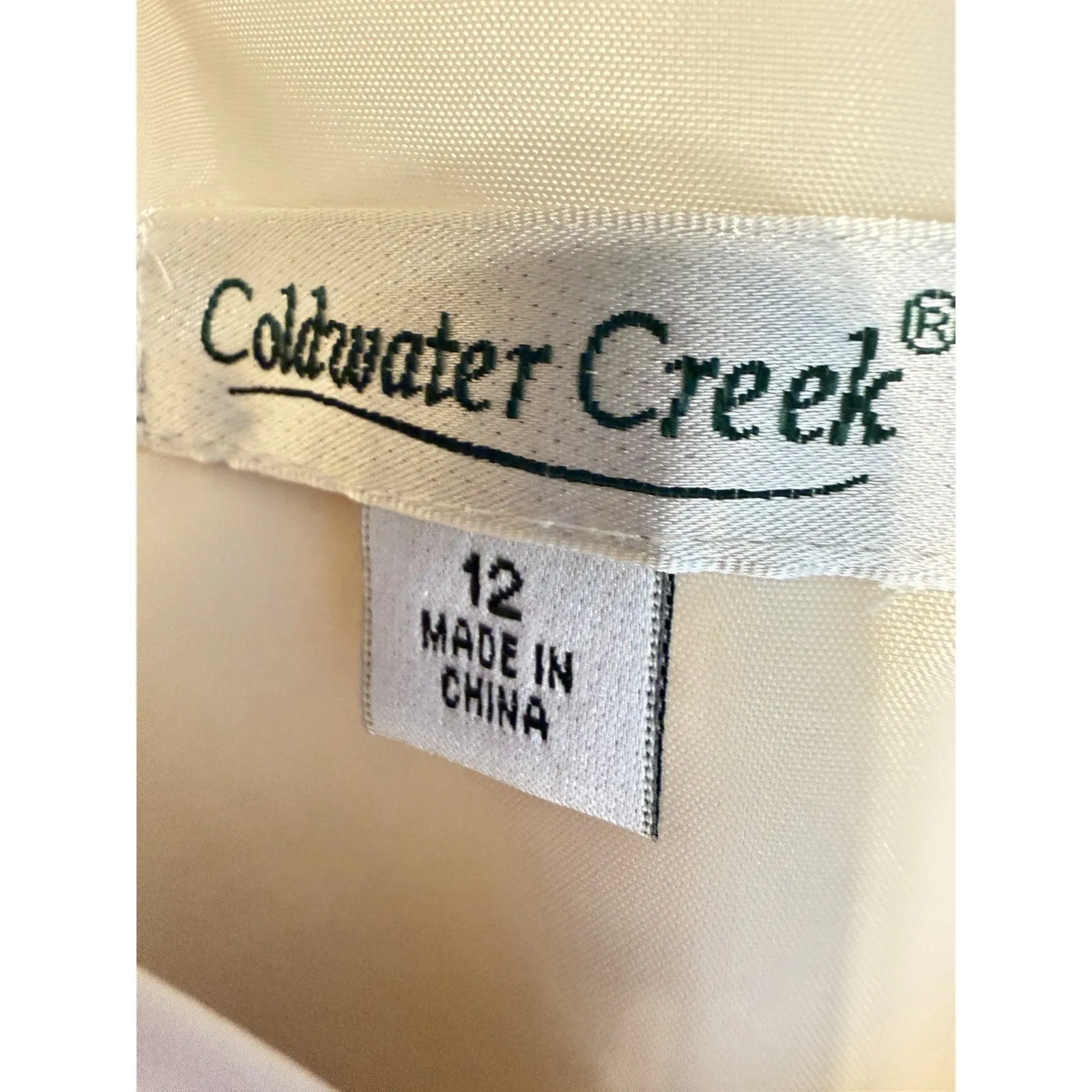 Coldwater Creek Ivory Lace Jacket & Chiffon Wide-Leg Pants Set Size 12 - Image 10