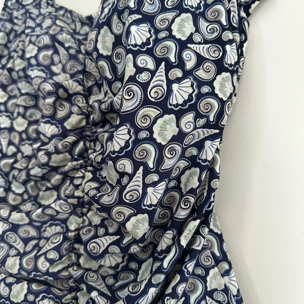 NWOT Island Pearls Women’s 12 Blue Seashell One Piece Ruched Front Bathing Suit. - Image 12