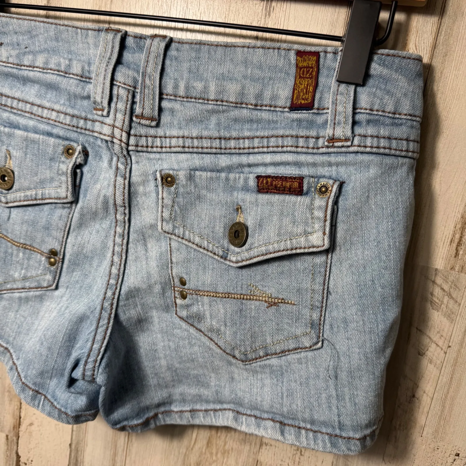 Zana Di Denim Mini Micro Denim Shorts Womens Size 5 - Image 4