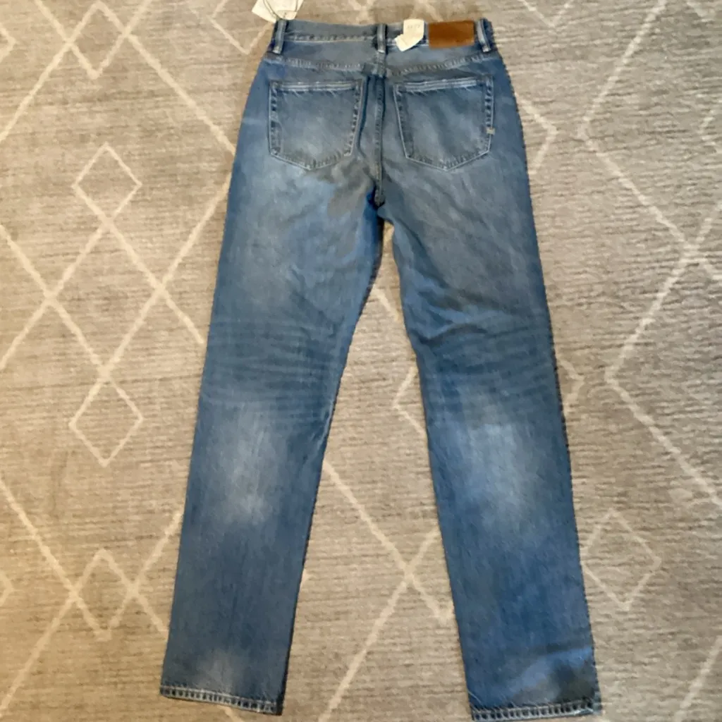 American Eagle Outfitters Slouch High Rise Distressed Blue Jeans - Image 4