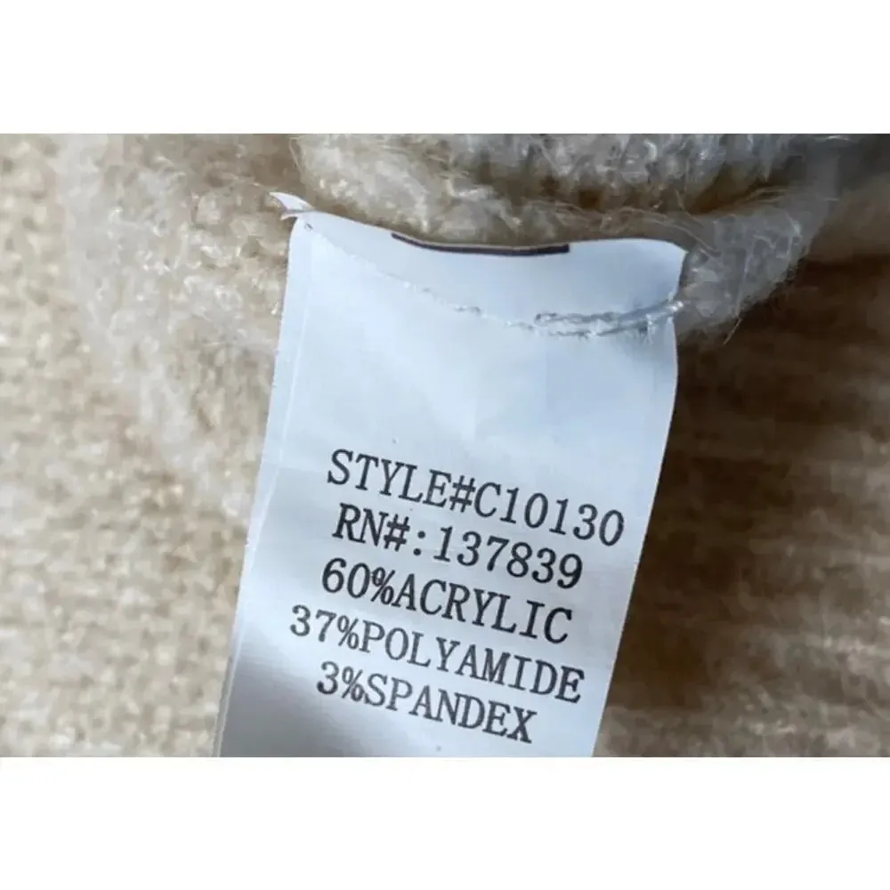 NEW Dreamers Women's Size Large Sequin Front Ivory Sweater - Image 7