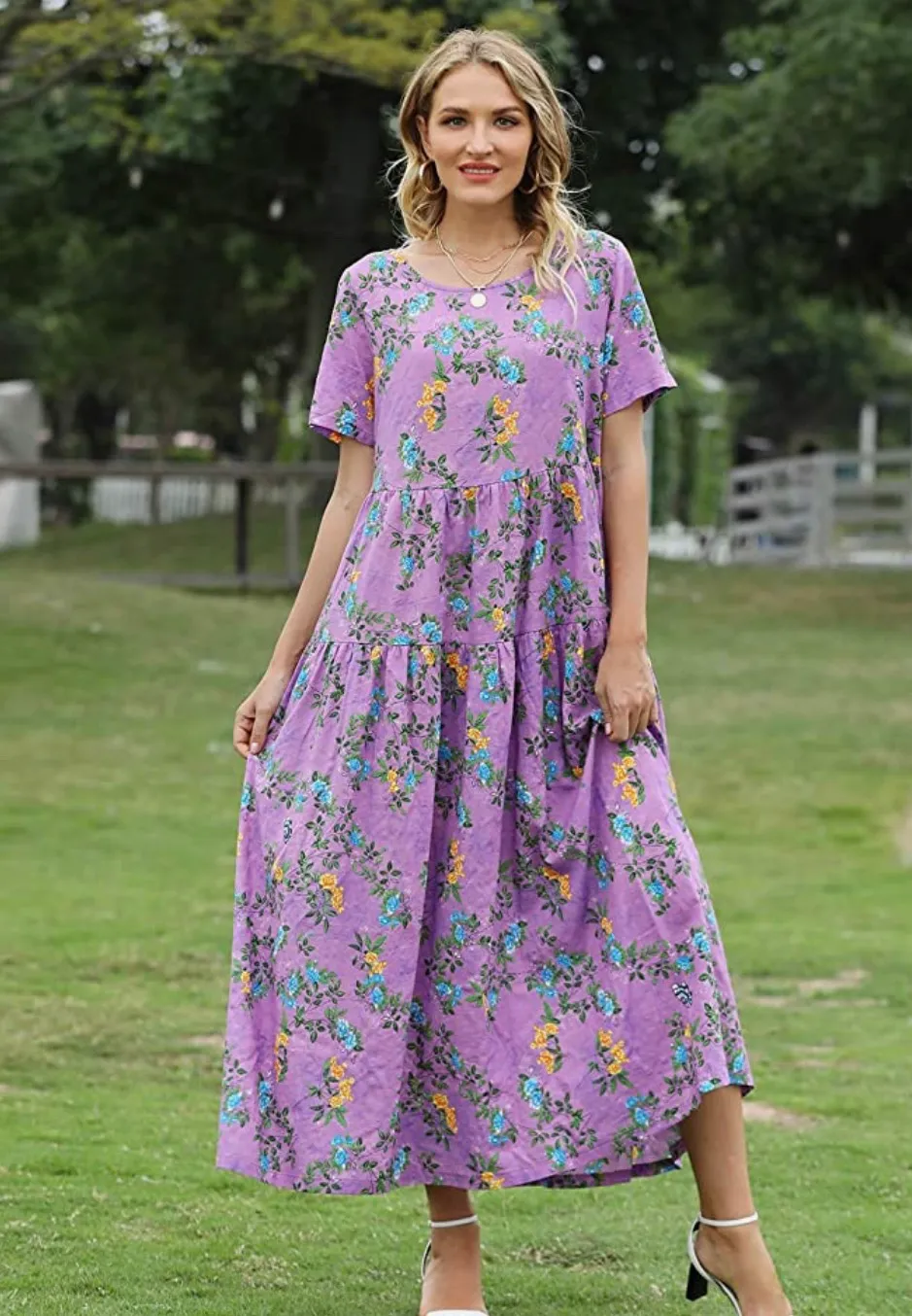 Yesno Purple Floral Sundress - Image 3