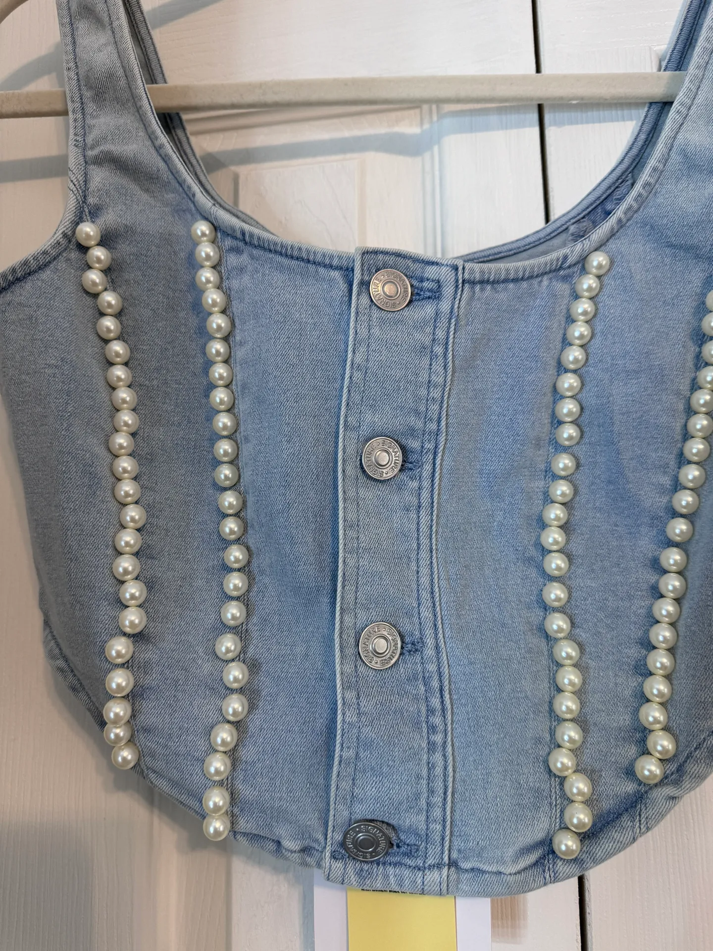 NWT Denim Pearl Vest - Image 6