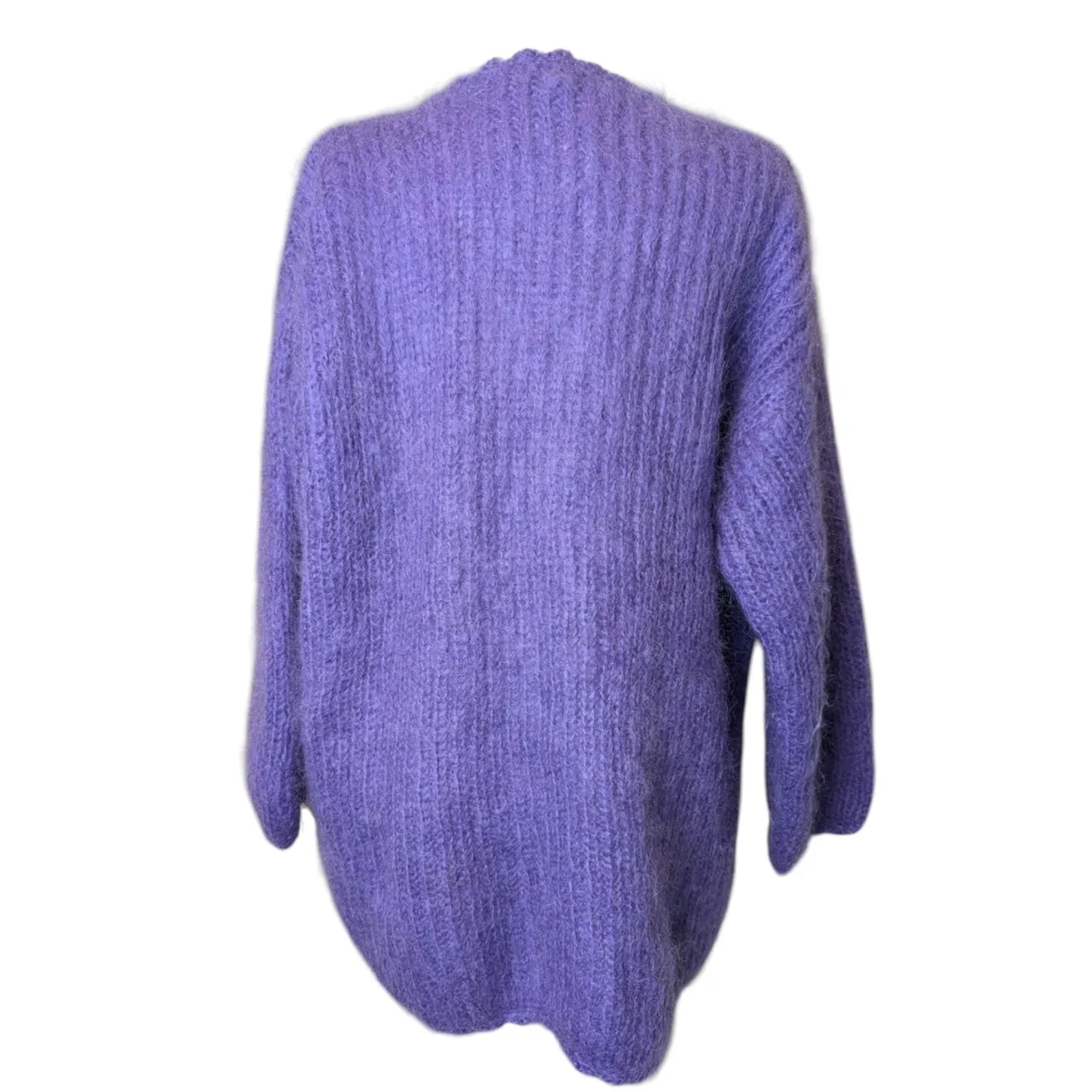 Vintage Oversized Purple Mohair Wool Sweater Rebecca Moses 90s Fashion Crewneck Size L - Image 4