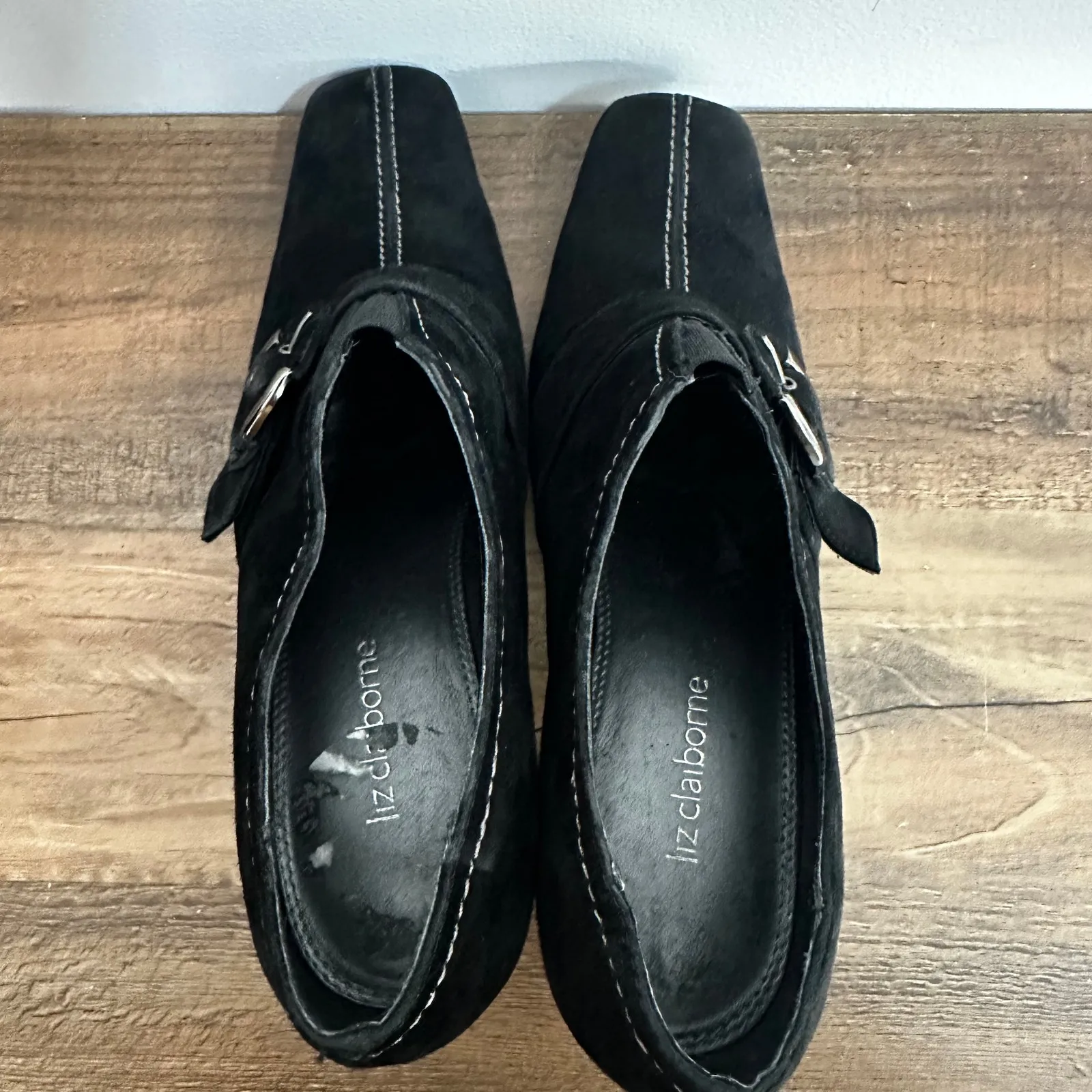 Whimsygoth Suede Heels Sz‎ 7 Witchy Buckle Black Shoes Gothic Cottage Vibes - Image 5