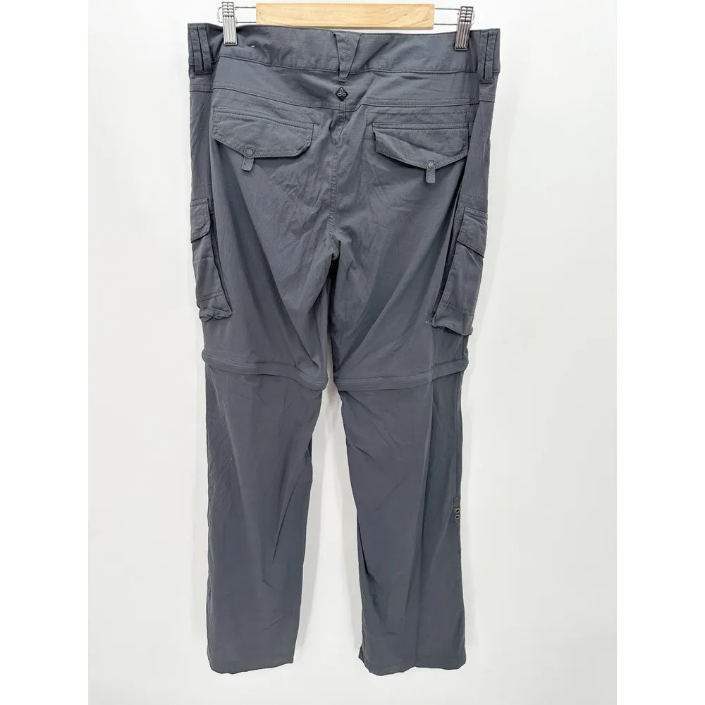 Prana Dark Grey Double Button Outdoor Zip Off Pants Women's Size 10 - Image 2