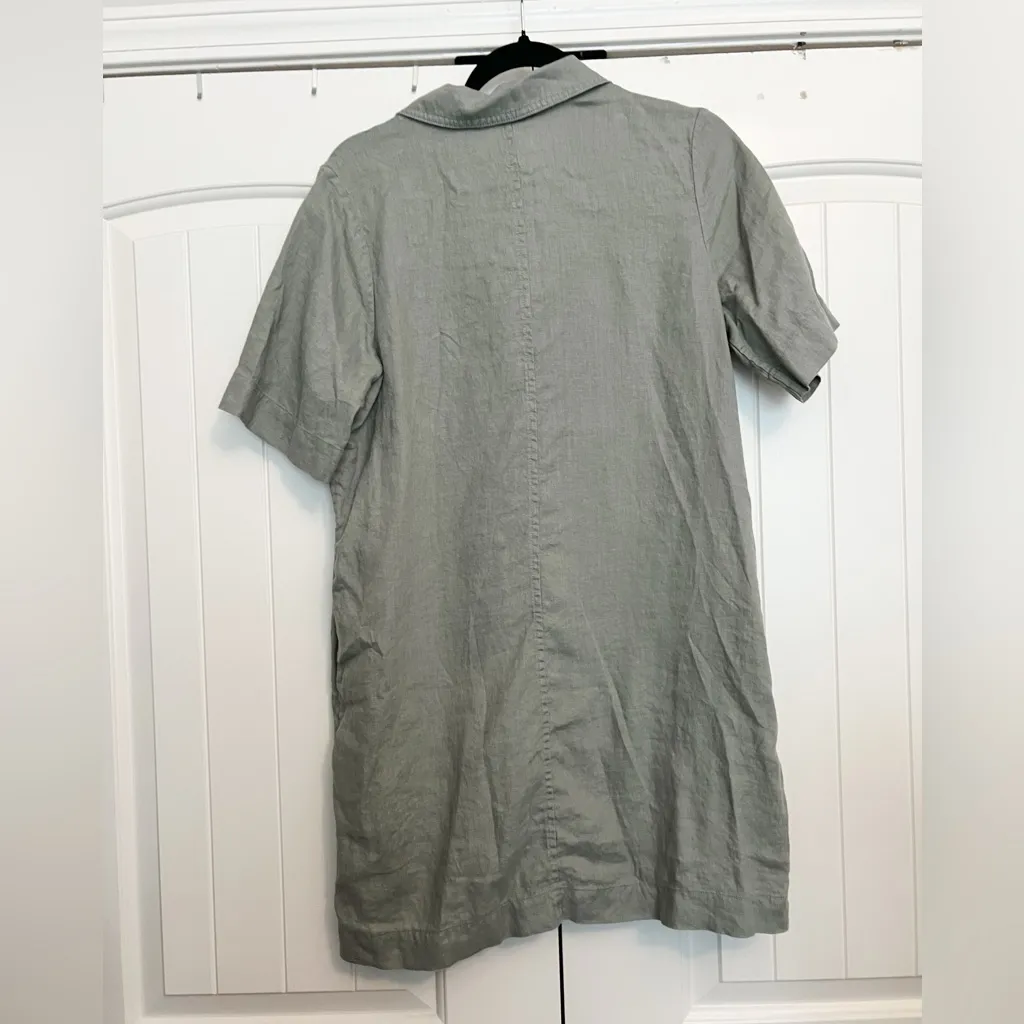 Everlane The Shirtdress in Linen Sage Green - Image 7