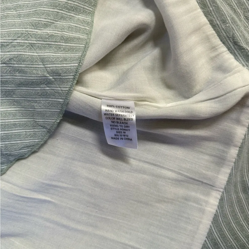 Adeline 100% Cotton Striped Wrap Dress ~ Size Medium 💚🍄 - Image 7