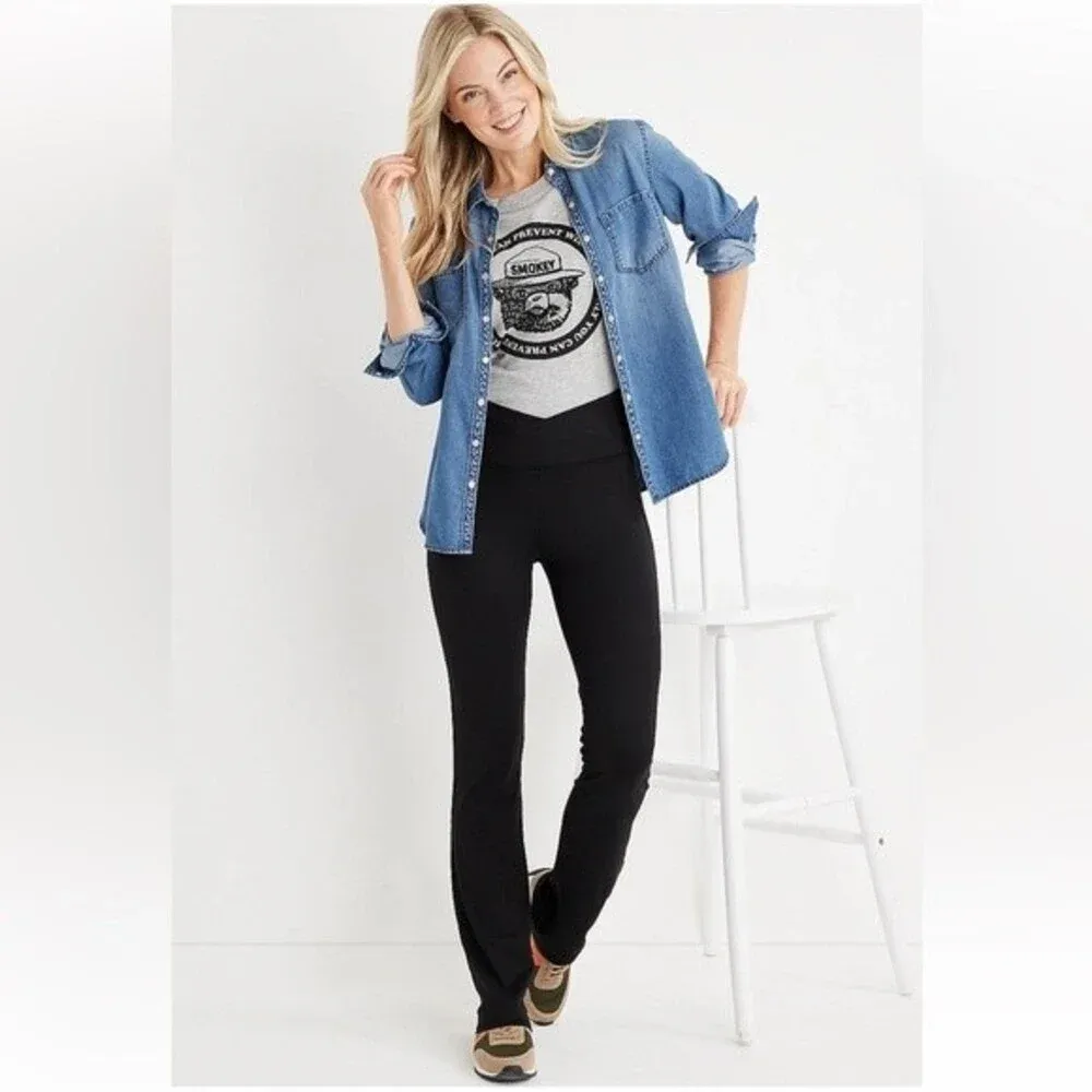 Maurices Gray Super High Rise Luxe Bootcut Leggings‎ size L - Image 7