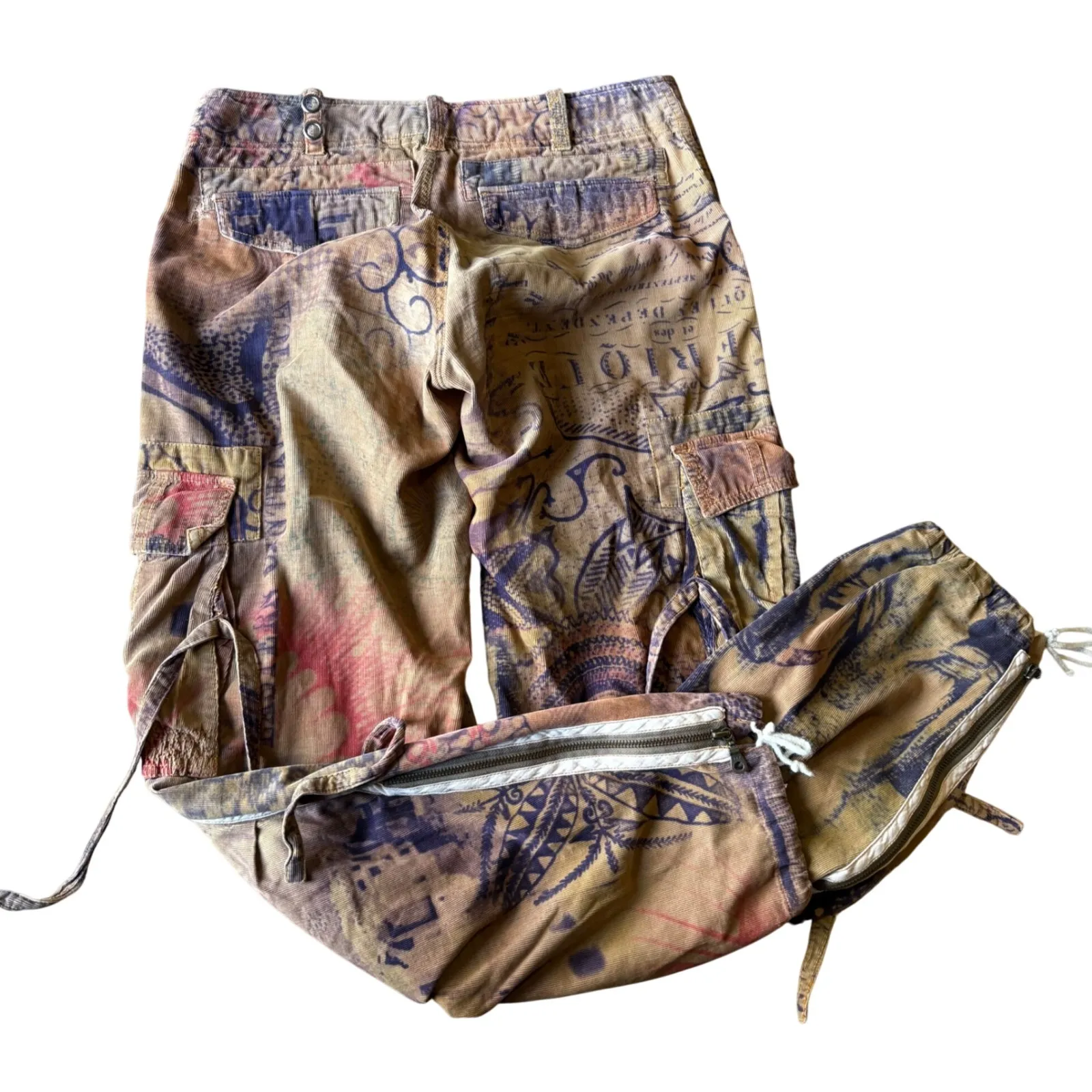 JOHNNY WAS BIYA Green Cargo Printed Pants Size 4 - Image 5