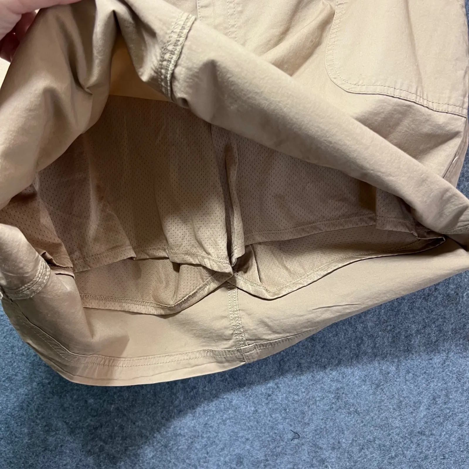 Lee Riders‎ Khaki Midrise Skort 18M Cotton Stretch Mesh Lined Casual Tan Skirt - Image 7