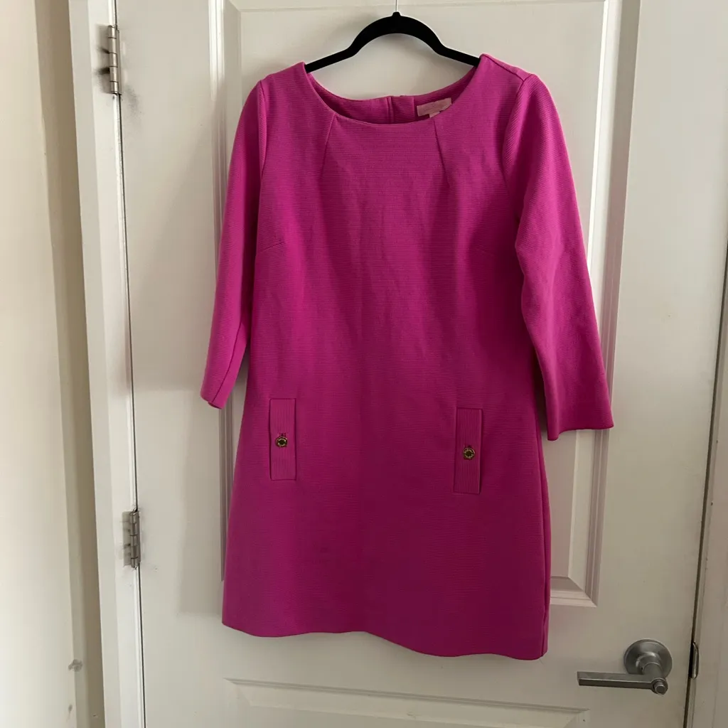 Lilly Pulitzer Vibrant Pink Long Sleeve Dress - Image 7