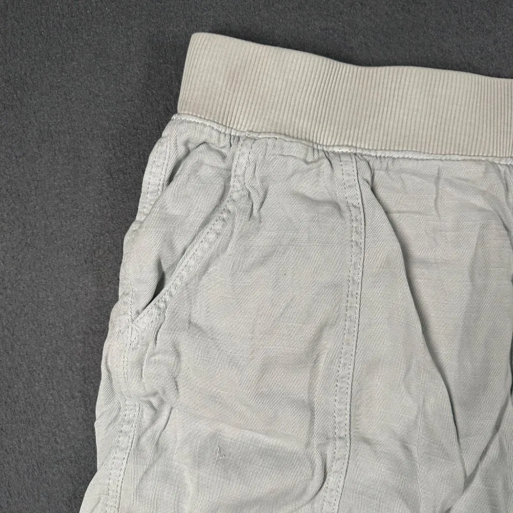 Sonoma  Womens Medium Light Gray Linen Blend Pull-On Shorts Elastic Waist Pockets - Image 2