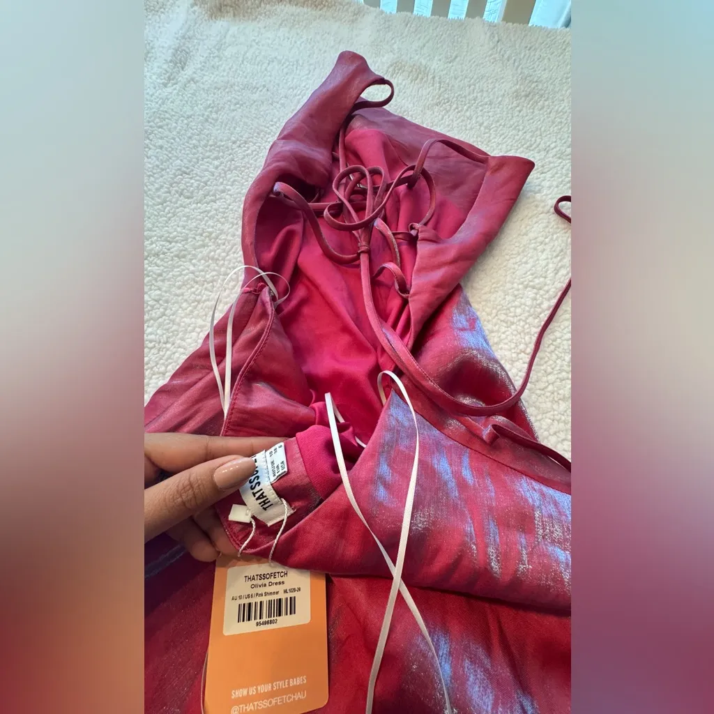 Elegant Fuchsia Mini Dress Pink Size 6 - Image 4