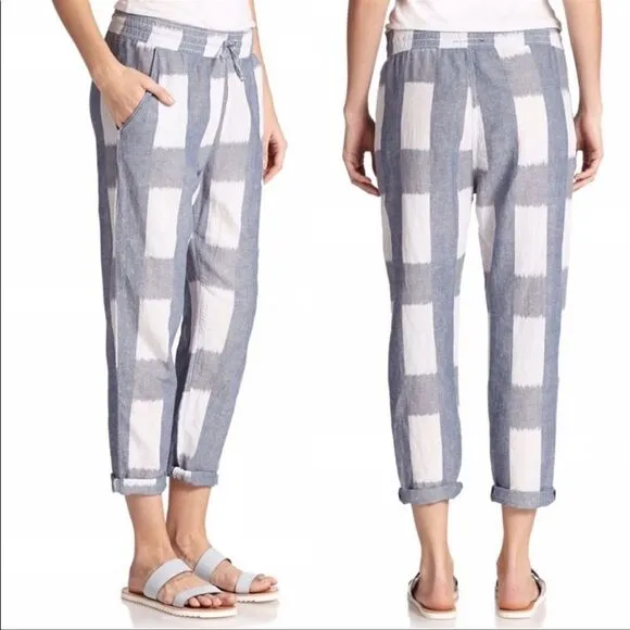 Current Elliott Women's The Drawstring Lounge Trouser Tokyo Revival Cotton Linen - Image 2