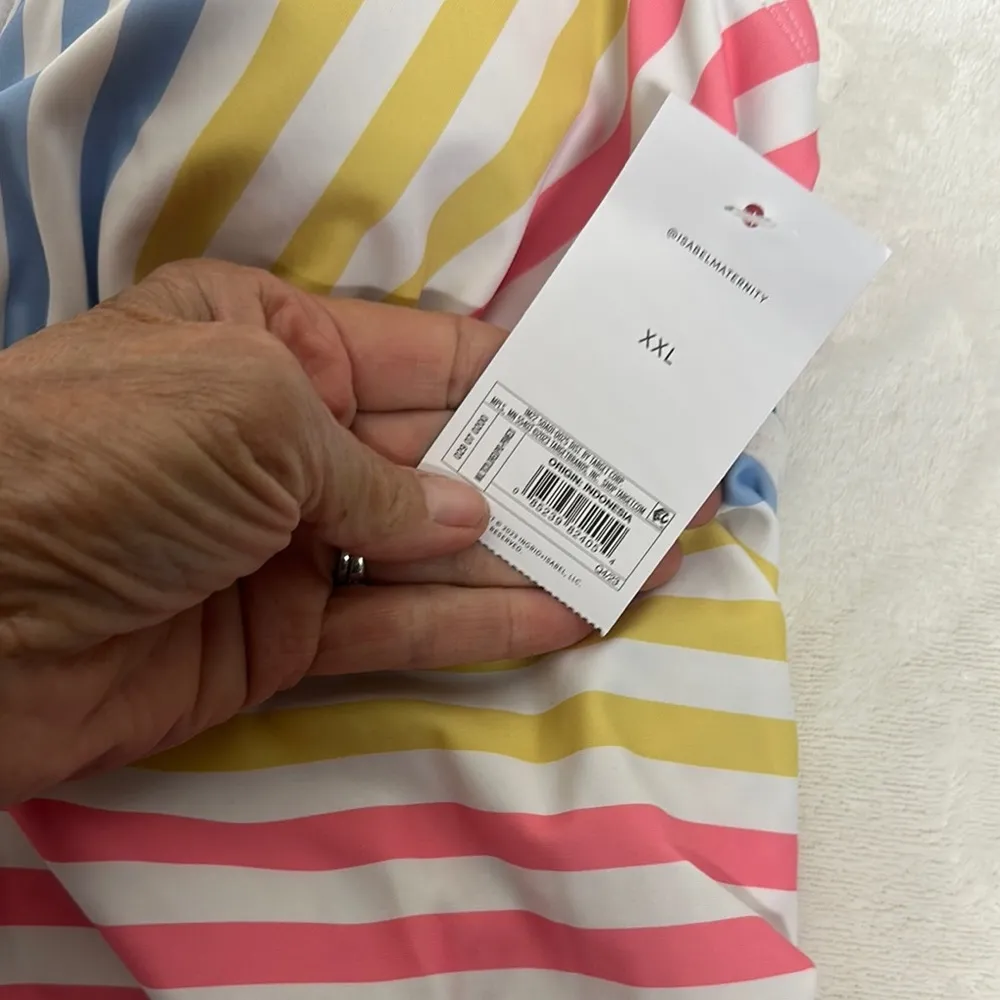 Isabel Maternity by Ingrid & Isabel Striped One Piece - Image 4