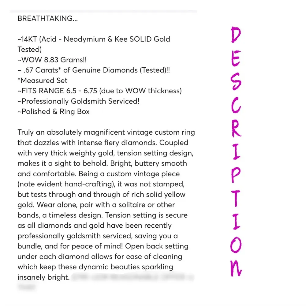 14KT .67 CARAT DIAMOND HEAVY & THICK SOLID RING Gold - Image 16