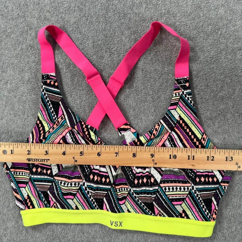 Victoria's Secret VSX Sport Racerback Sports Bra Size 32C Colorful Pullover - Image 3