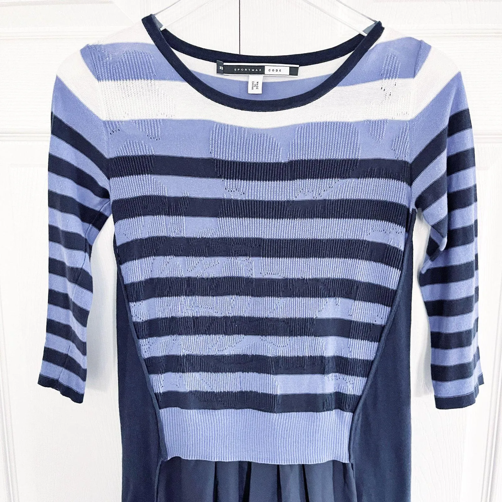 Sportmax Code Striped Sweater Dress Blue Size XS - Image 4