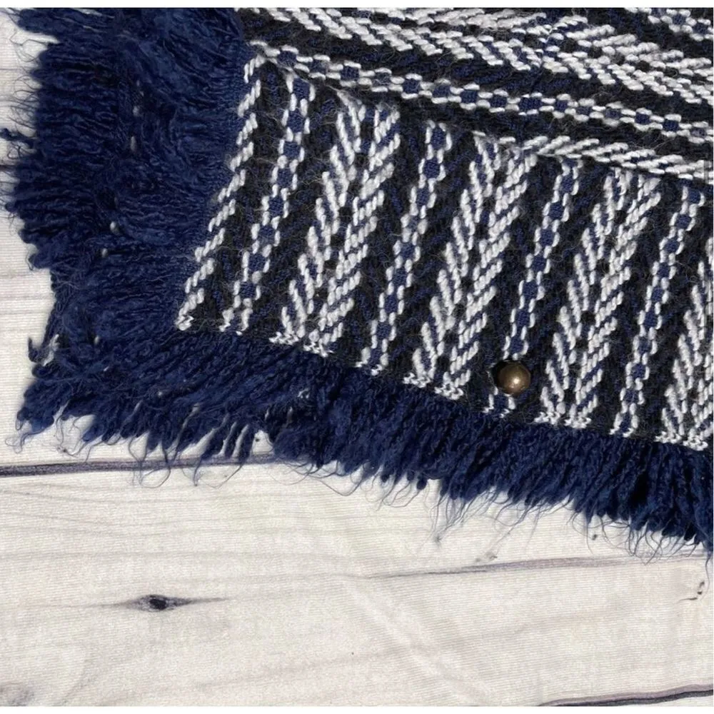 Anthropologie Sleeping On Snow Poncho Sweater With Pockets Fringe Hem - Image 8