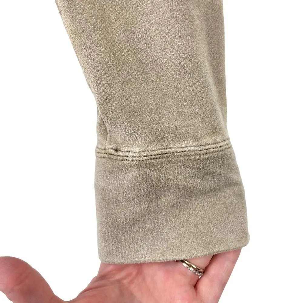 ANTHROPOLOGIE MARRAKECH Sz Small S Women's Helene Suede French Terry Moto Jacket Brown - Image 10