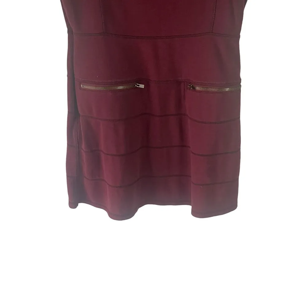 Athleta Women's Size XS‎ Red Cotton Modal Strata Fit Flare Mini Dress - Image 3