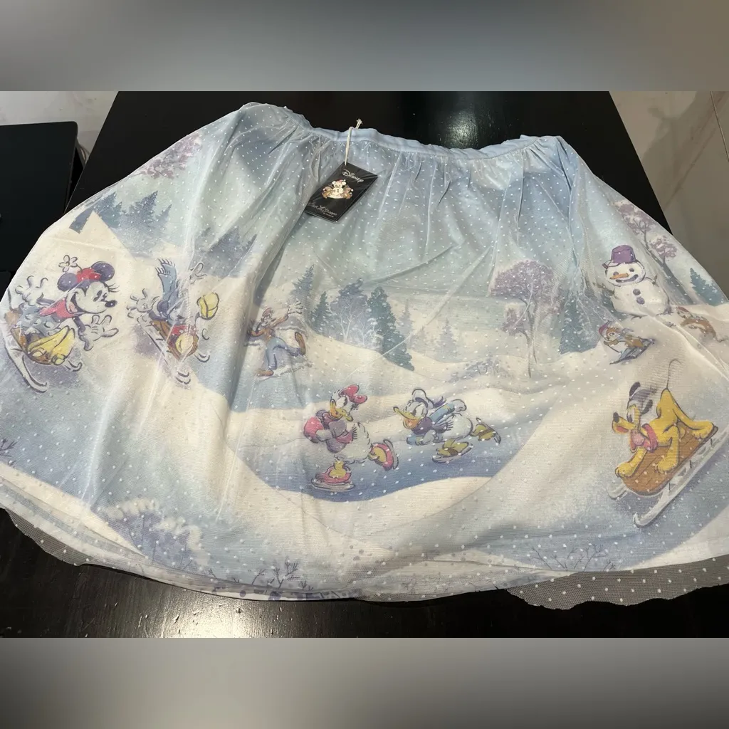 Loungefly Stitch Shoppe Loungefly Mickey & Friends Winter Snow Tulle Skirt - Image 4