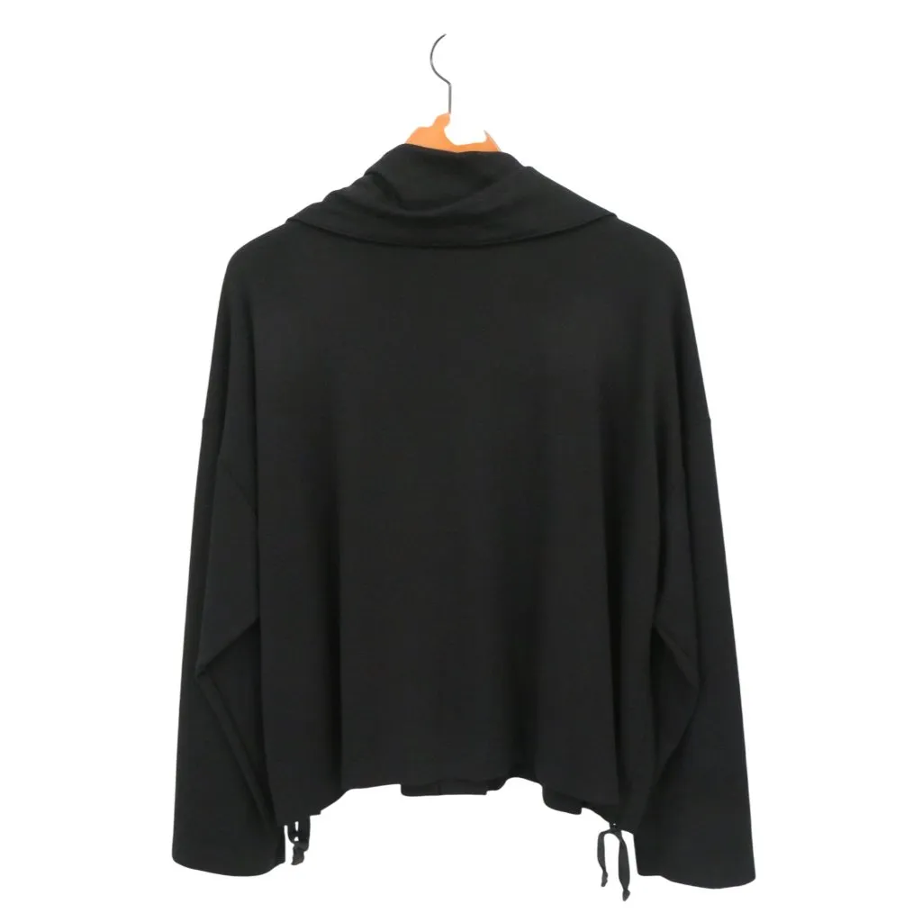 Bryn Walker Modal Knit Black Irene Jacket Shawl Collar Boxy Minimalist Top M - Image 5