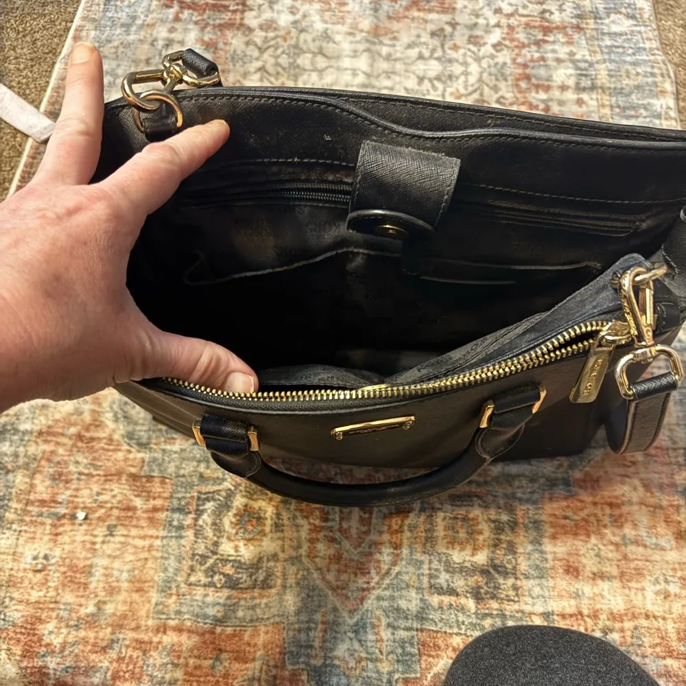 Michael Kors Black Satchel with shoulder strap & gold hardware - Image 5