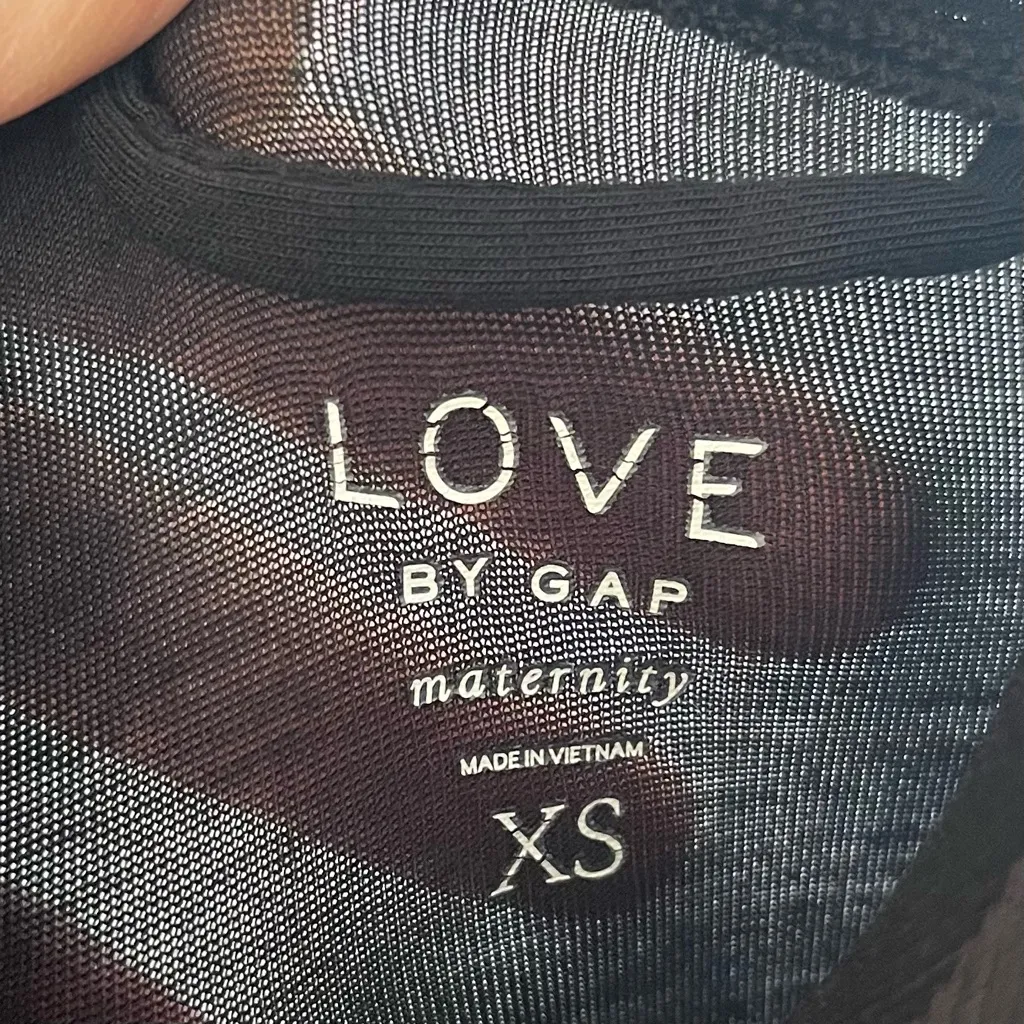 Love by Gap Maternity Modal & Spandex Black Robe w/ Lace Trimmed Sleeves Size XS - Image 2