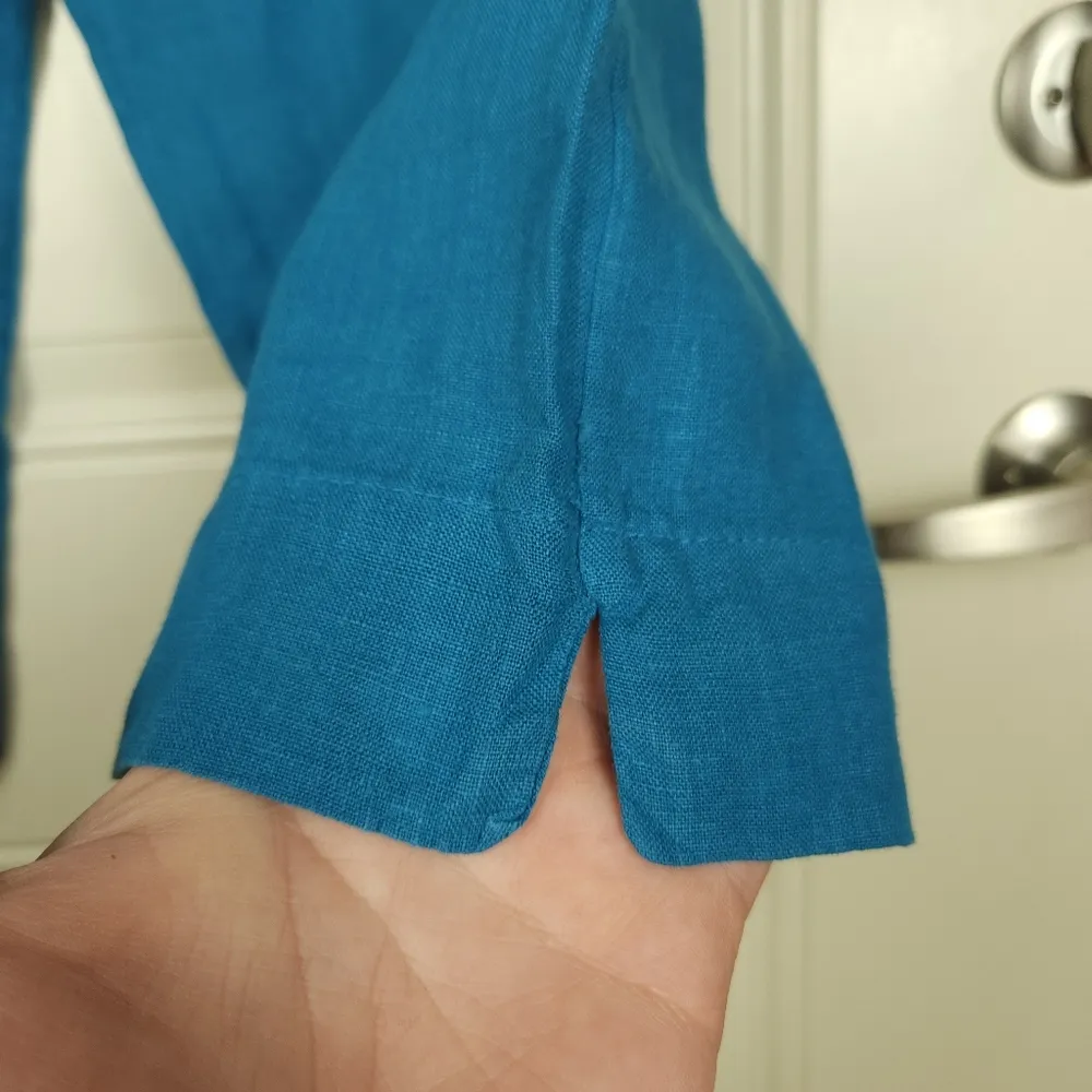 Bryn Walker Womens 100% Linen Pants Blue Size XS - Image 3