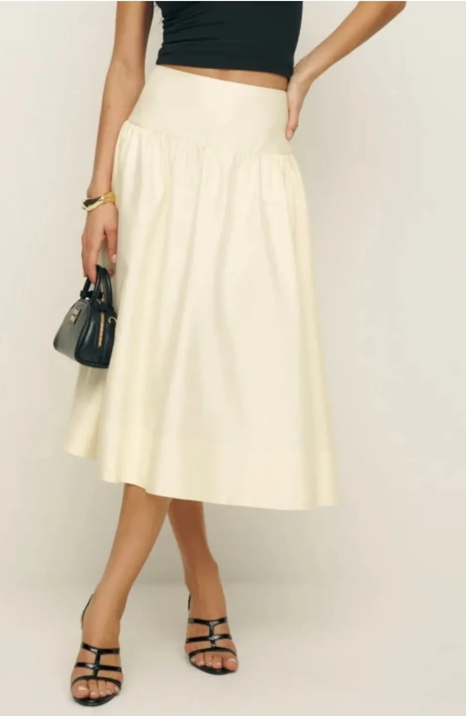 Reformation Polina Cotton Maxi Skirt - Sugar - Size 4 (New) - Image 1