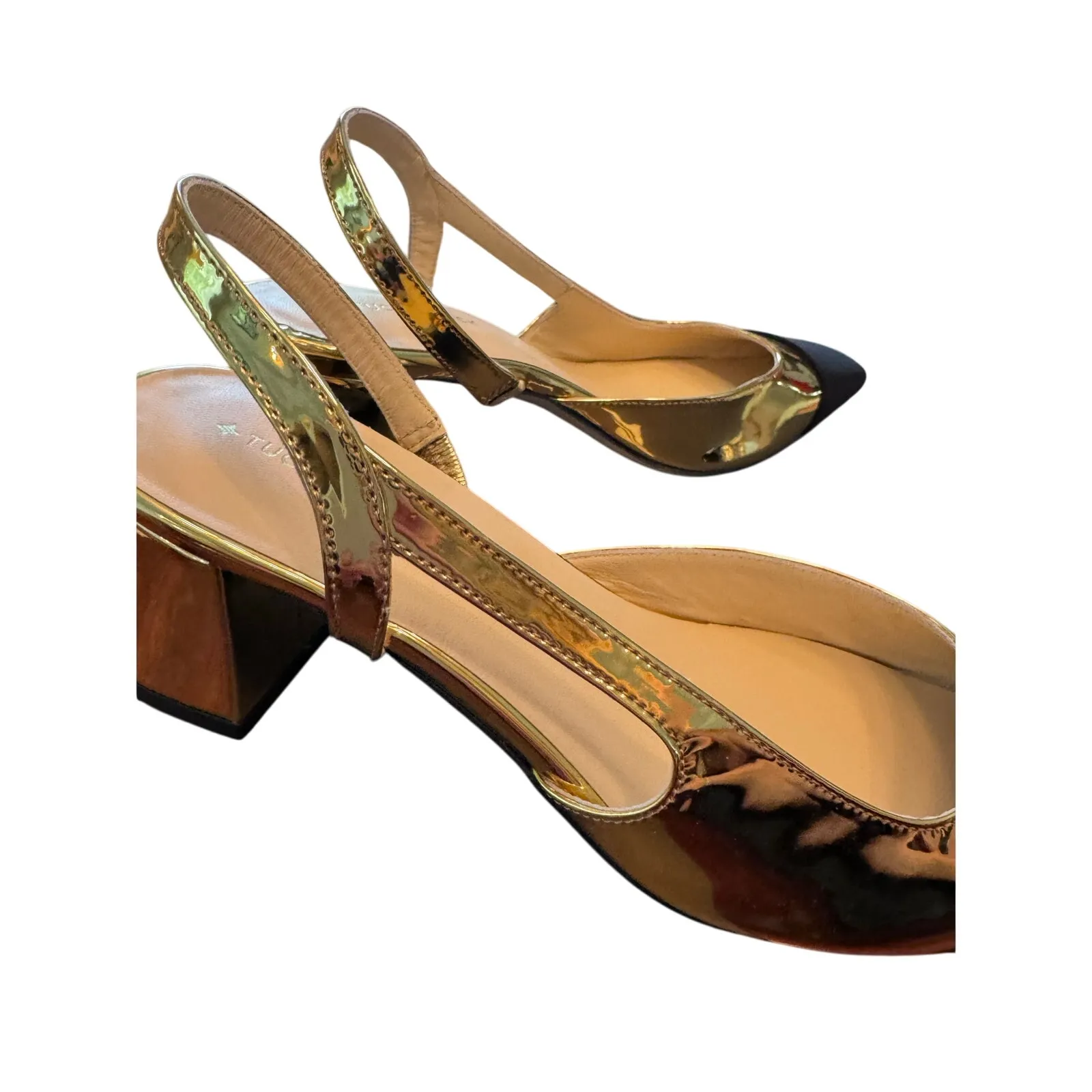 Tuckernuck Gold Tinsley Slingback Heels size 8.5 new in box - Image 16