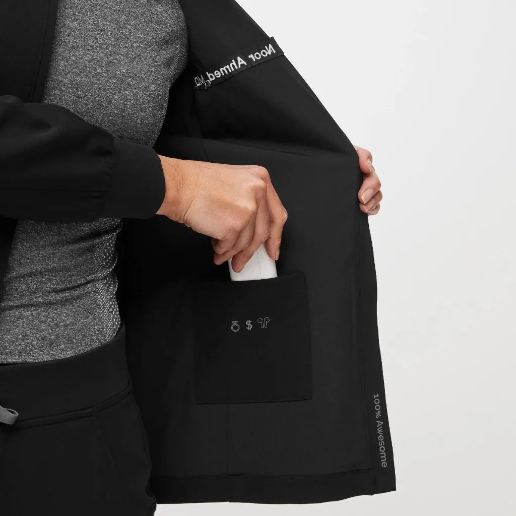 Figs Sebina Scrub Jacket in Black, Size X-Small - Image 4