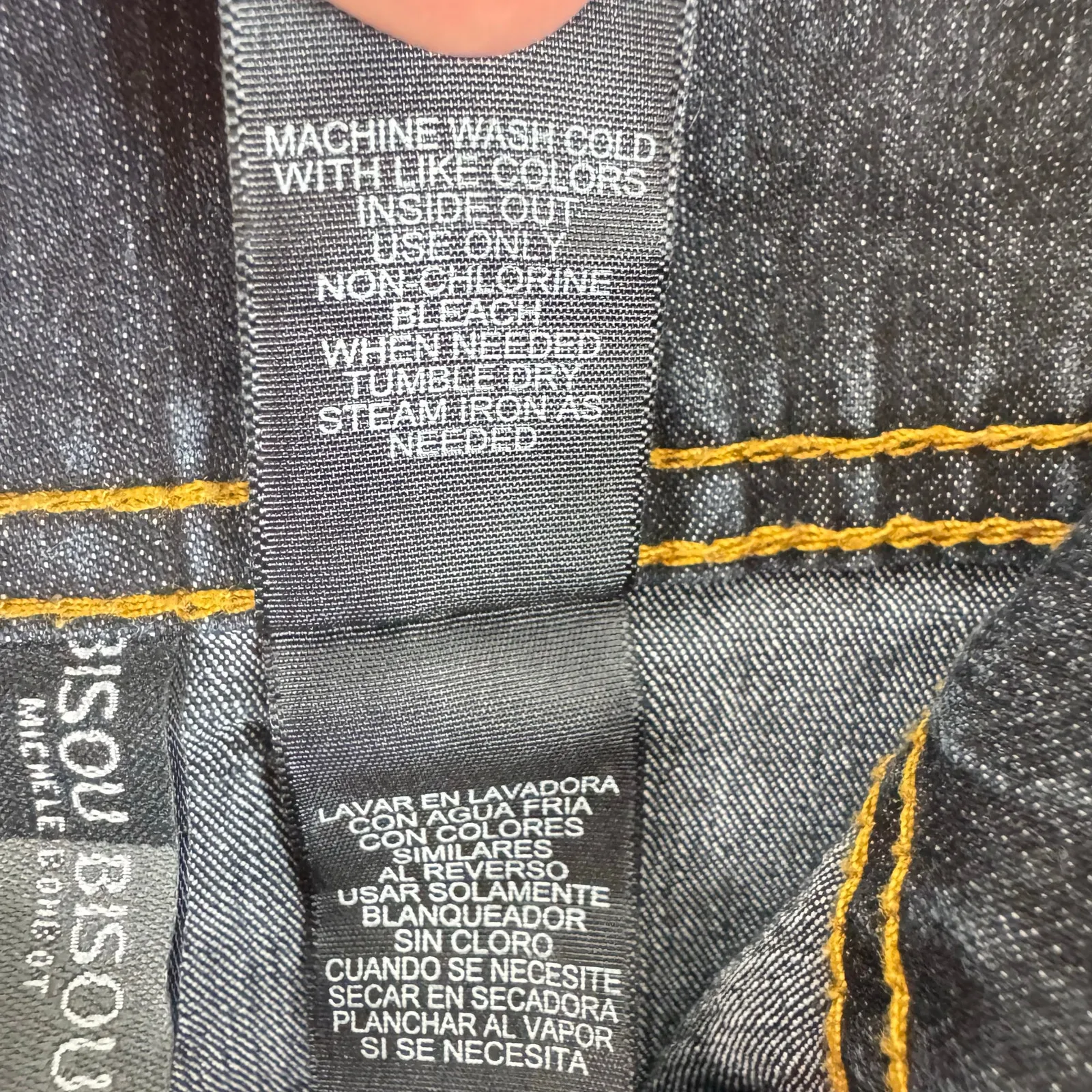 Bisou‎ Bisou Y2K Jean Skirt Gold Shimmer Knee Length Cotton 10 - Image 5