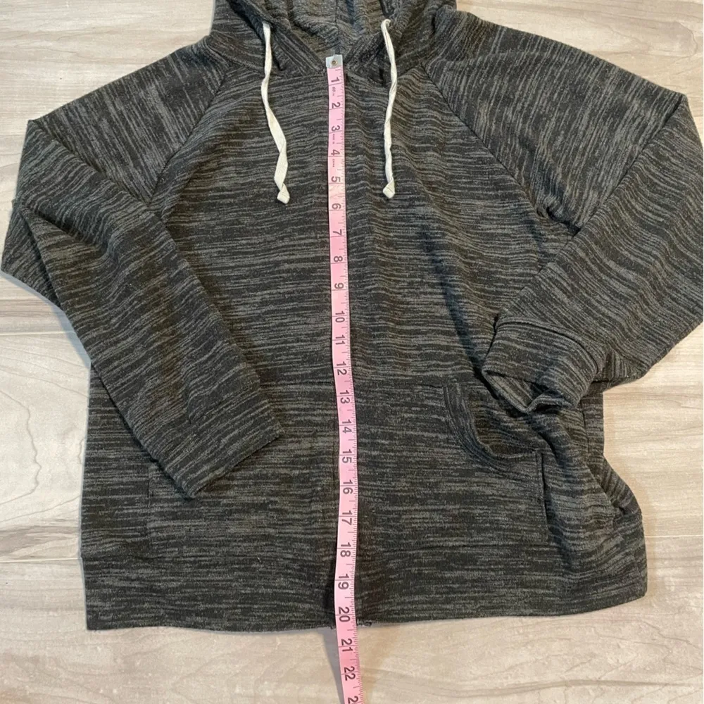 Caslon Gray Zipper Up Hooded Sweatshirt- Size Small - Image 10