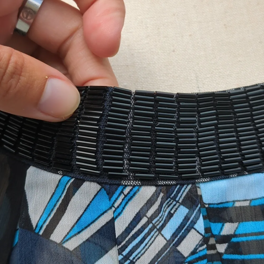 NWT Apostrophe Beaded Neckline Sheer Flutter Sleeve Blouse - Image 4