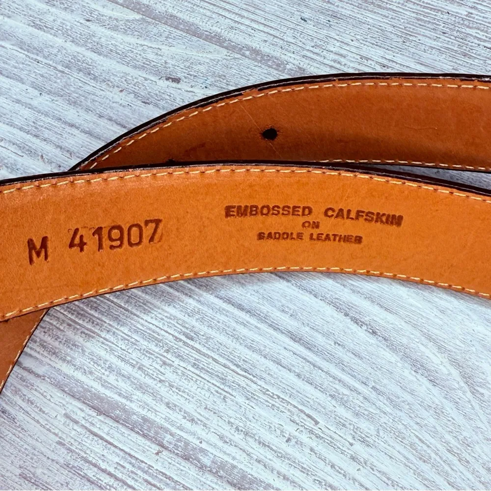 Brighton Women Belt Genuine Embossed Calfskin on Saddled Leather Brown m14907 - Image 5