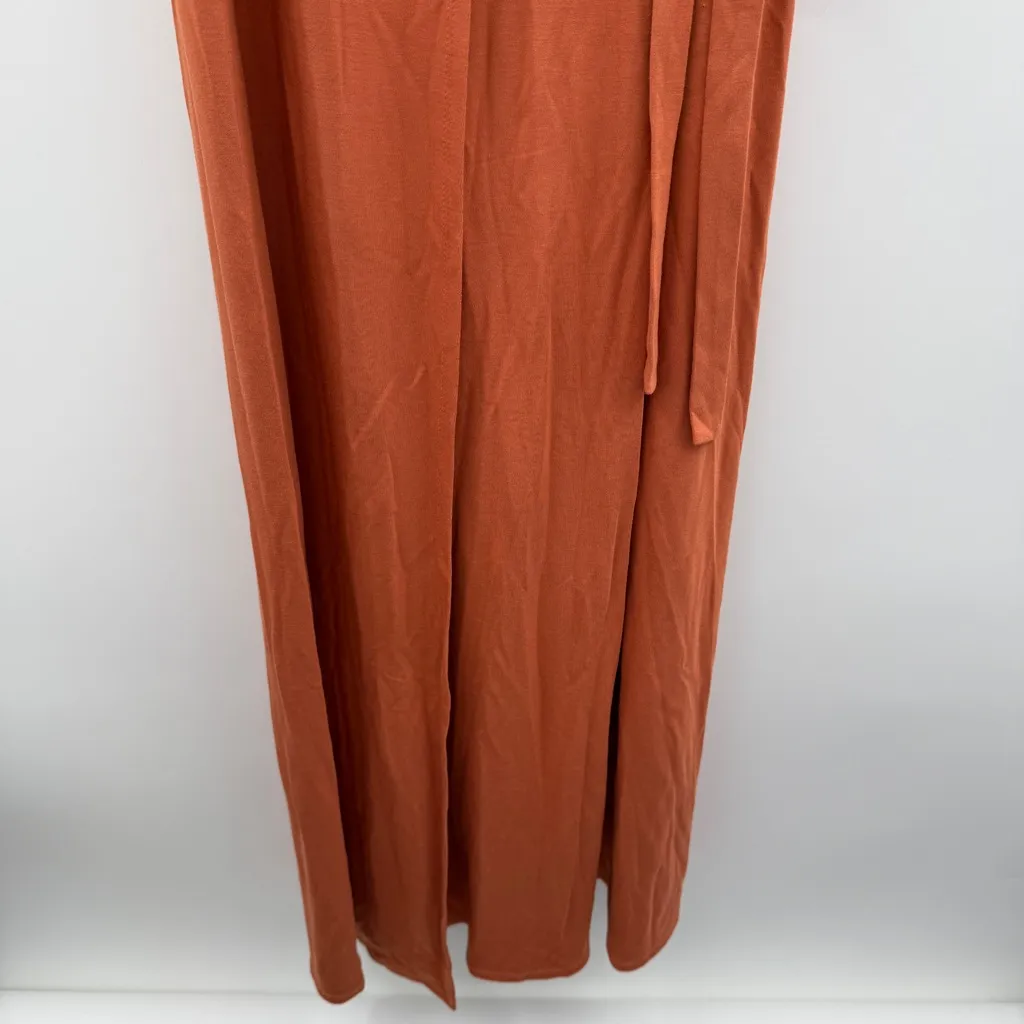 Lulus Evolve Rust Orange Short Sleeve Wrap Maxi Dress‎ Sz S - Image 5