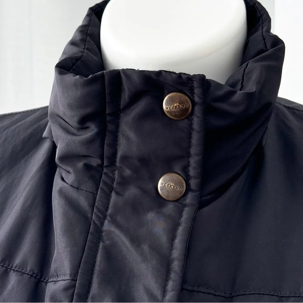 Max Mara Weekend Black Zip Up Long Reversible Puffer Coat Women’s Size US 14 - Image 3