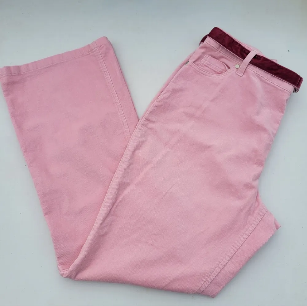 Cato  Pink Corduroy Belted High Rise Flare Jeans Size 16 - Image 2