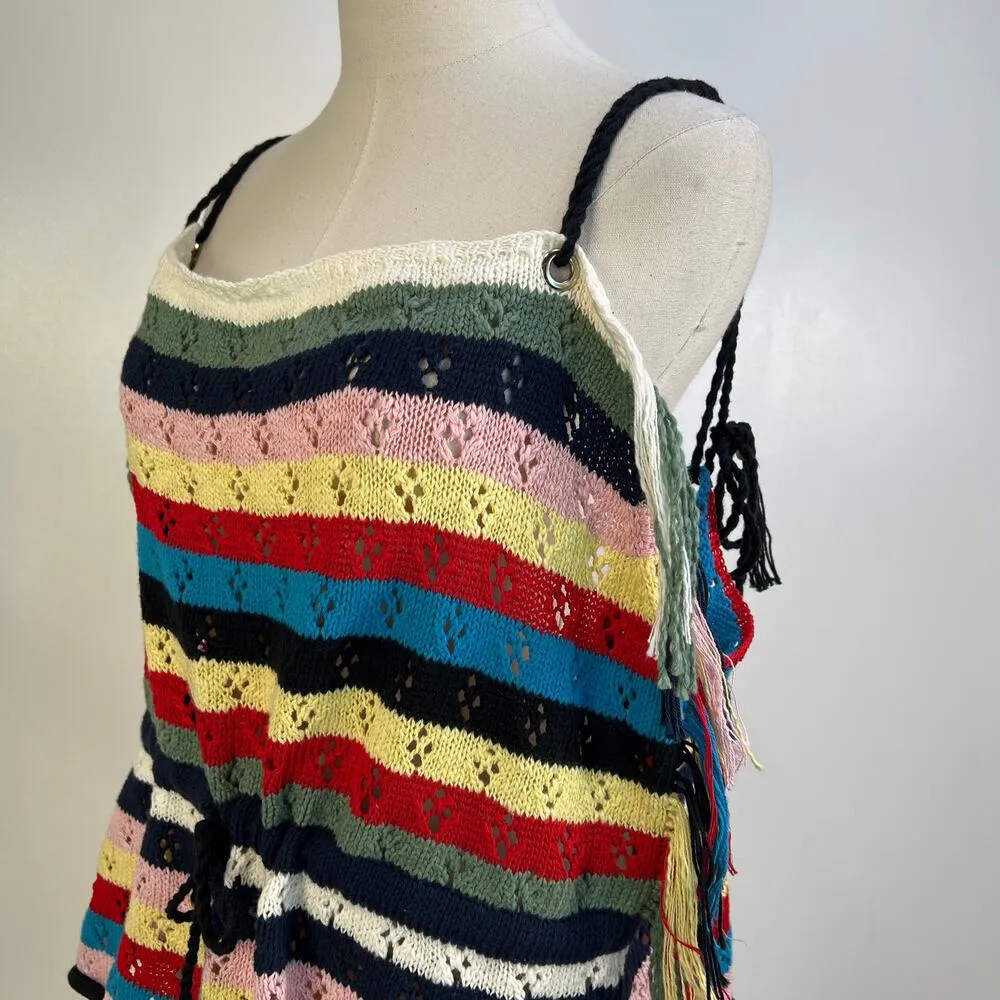 Anthropologie Lingua Franca Marathi Pointelle Sweater Tank Top Blue Size 2X - Image 5