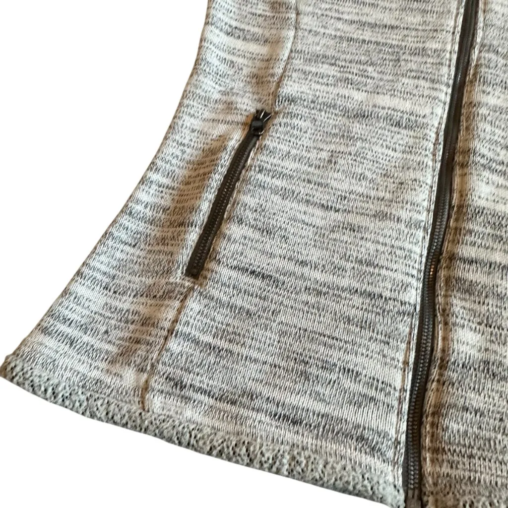 Kuhl Light Grey Fleece Lined Vest w/ Hood Marled Zip-Down Pockets Size Medium - Image 4