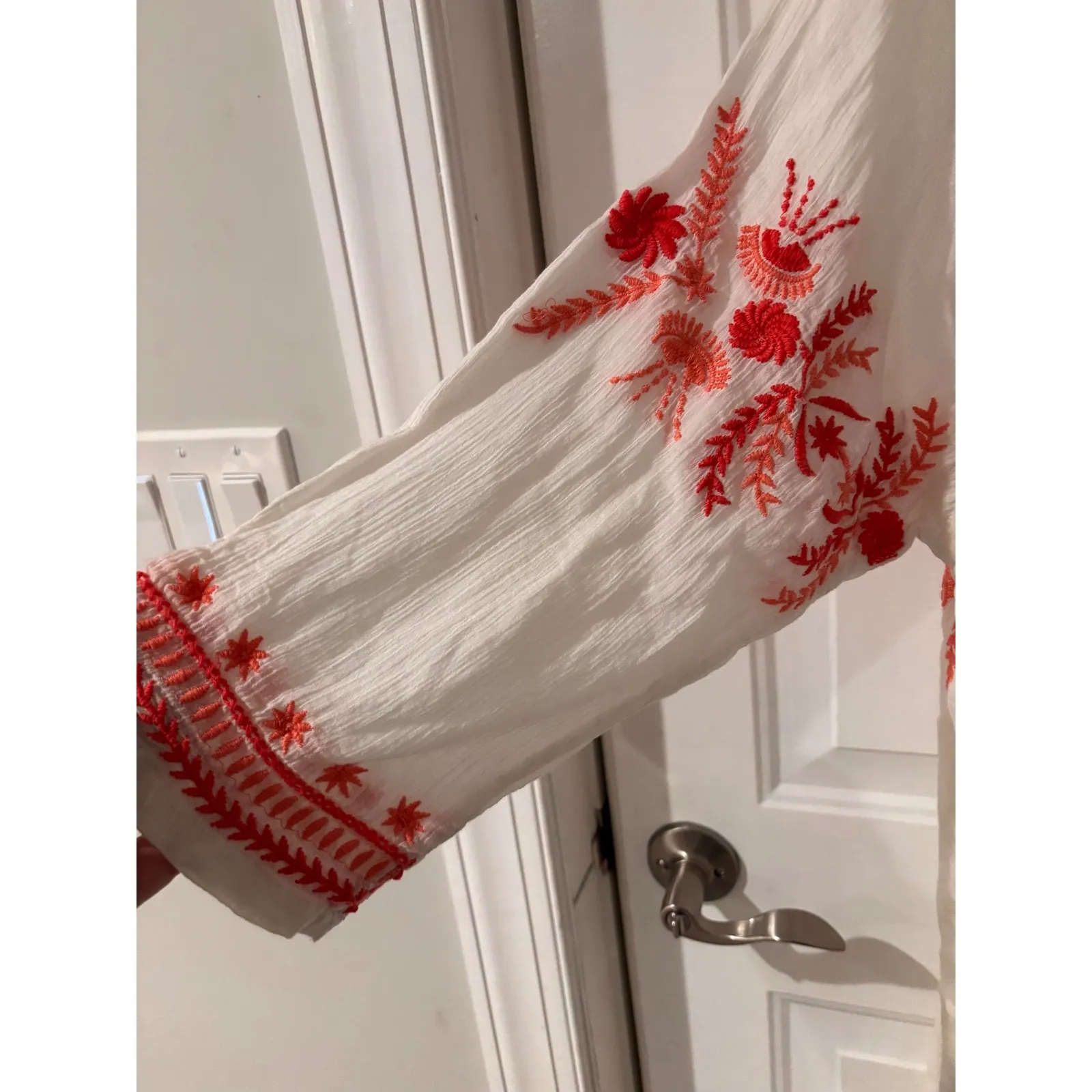 Tommy Bahama Embroidered Off The Shoulder  Boho Beach Cover Up Dress XL - Image 6