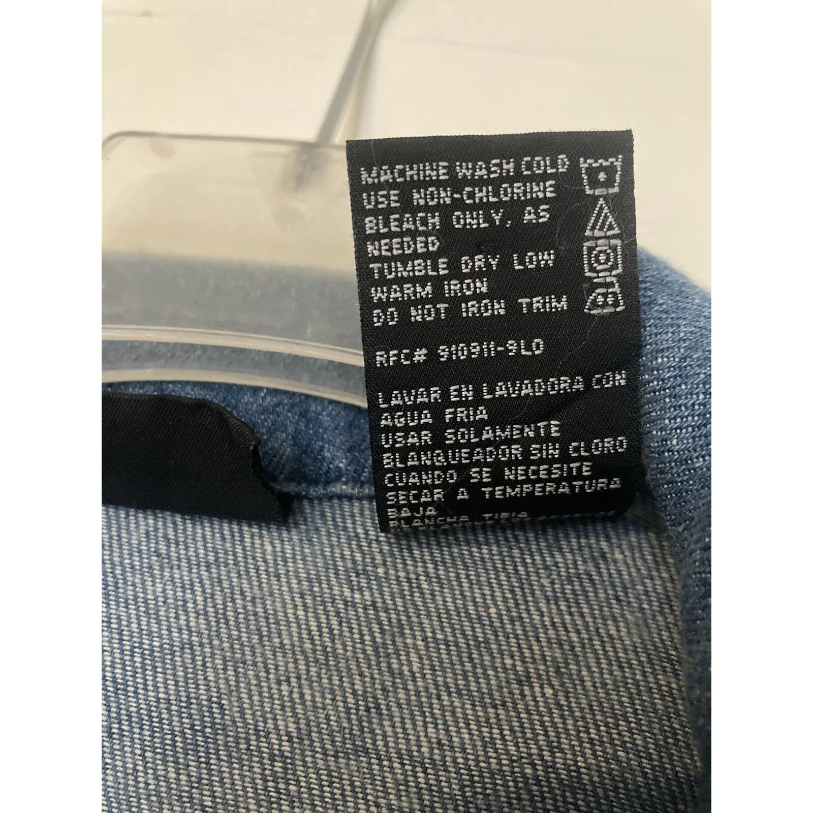 Vtg Y2K Denim Studded Jacket Rhinestones Blue Jean 1X Pockets OUT BROOK Size XL - Image 11